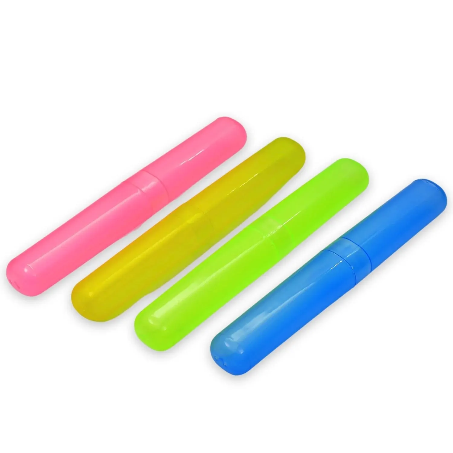 4-Piece Anti-Bacterial Plastic Toothbrush Cover Set  Travel Holder Cases