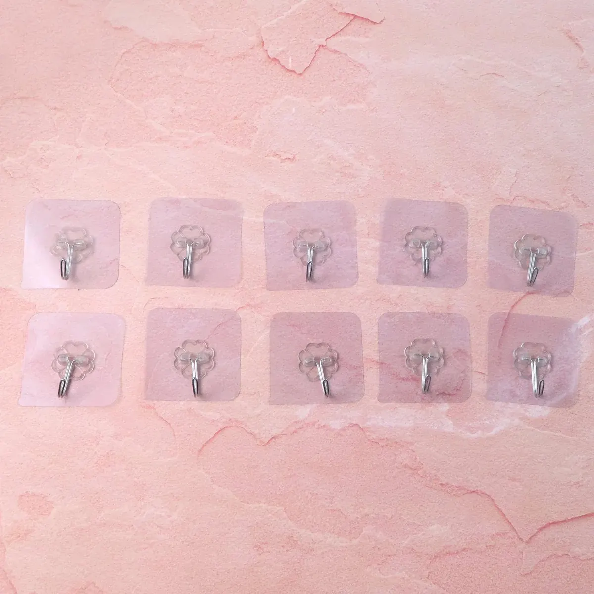 Heavy Duty Flower Adhesive Wall Hooks - (10 Pc / Set)