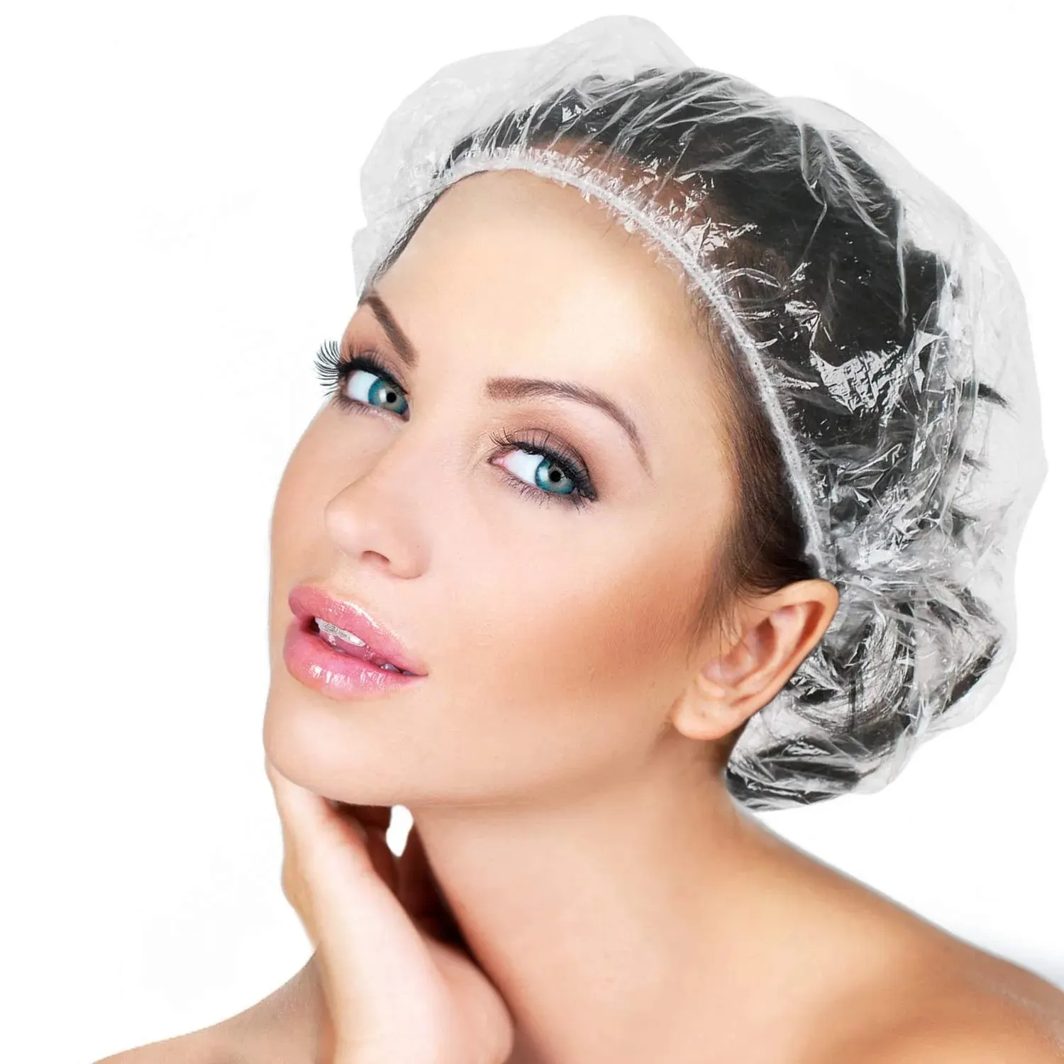 Large Disposable Waterproof Shower Caps – 12 Pack for Women, Travel, Hotel, Spa, Salon
