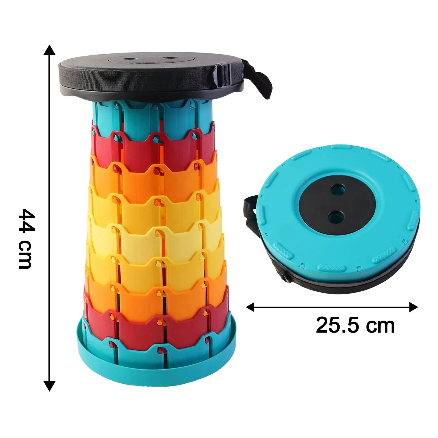 Collapsible Stool with Handle for Portable Seating (44x25.5 cm) 1PC