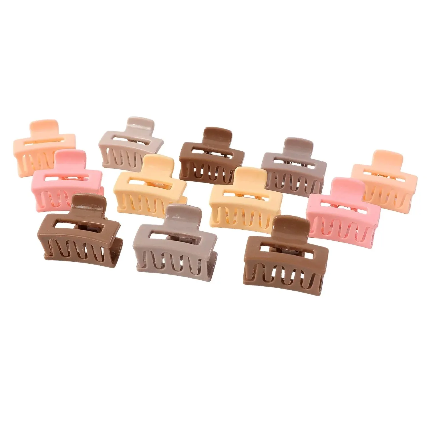 Stylish Mini Hair Claw Clips Set, 12 Pc