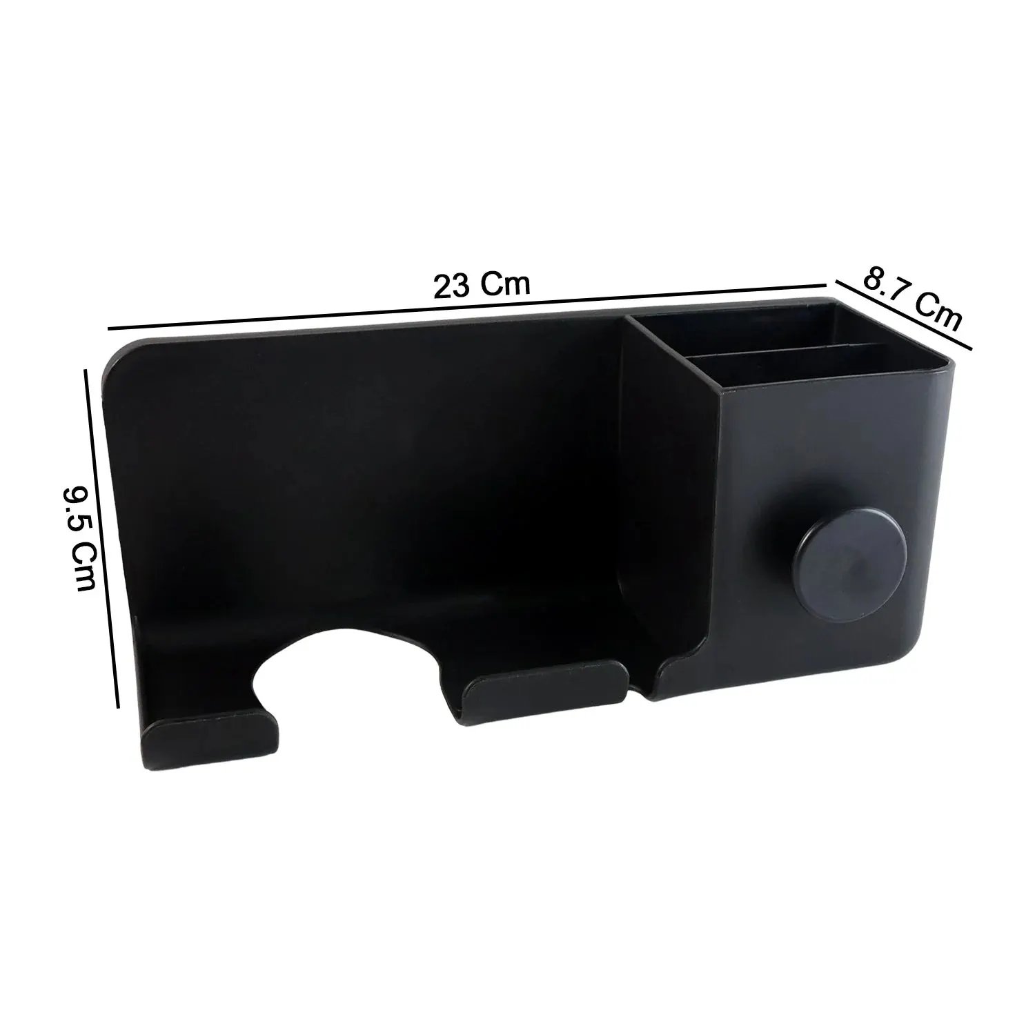 Wall Mounted Hair Dryer Holder with Multipurpose Organizer Shelf and Hook