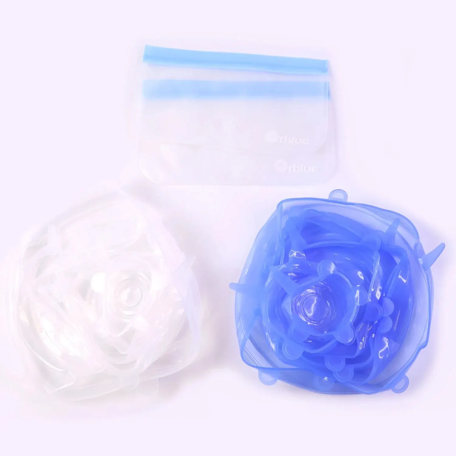 12 Peace Reusable Stretch Lids Set with 2 Storage Pouches – Flexible Food Cover Lids