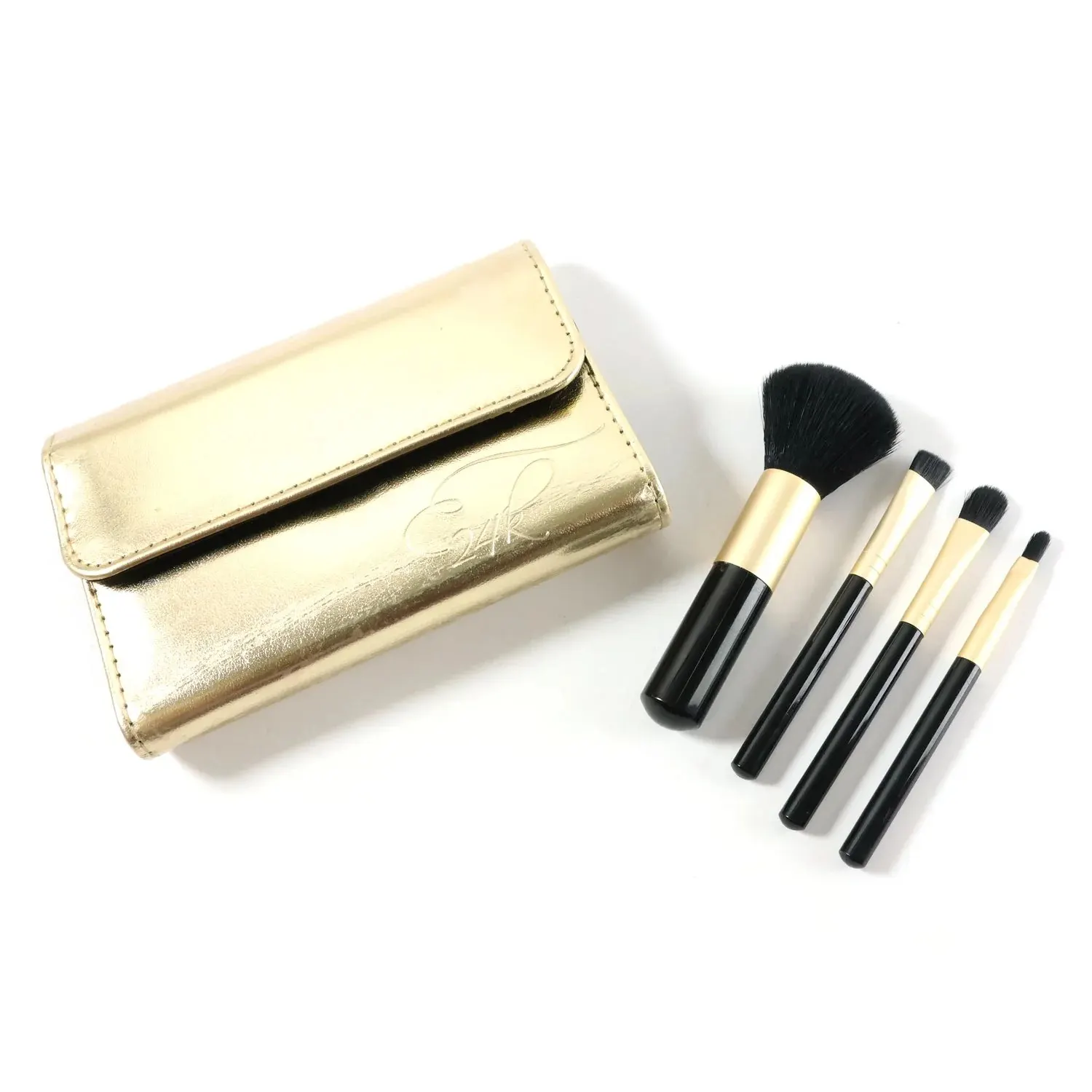 4 in 1 Portable Makeup Brush Set with Storage Pouch