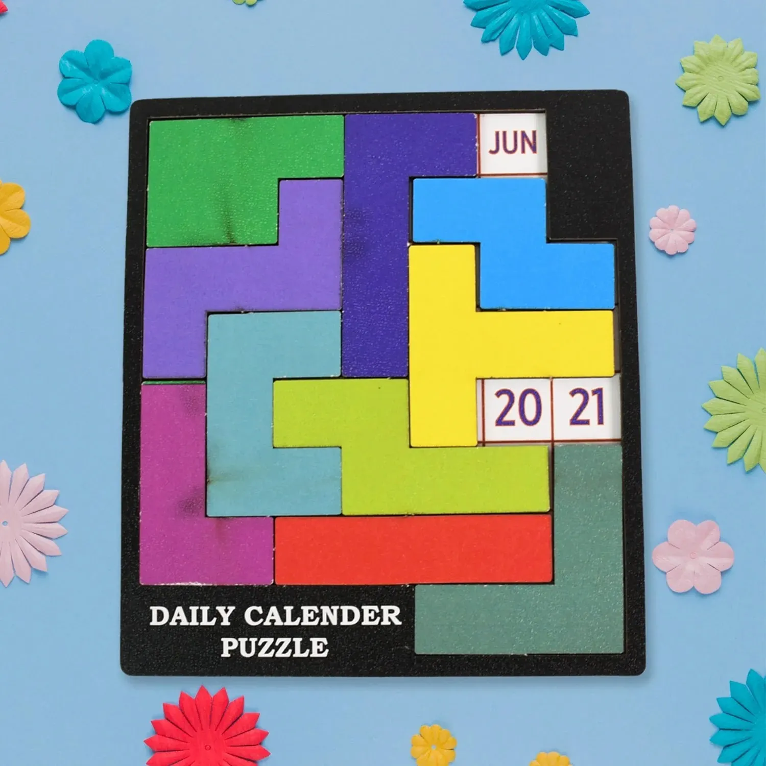 Wooden Daily Calendar Puzzle (Multicolor / 1 Set)