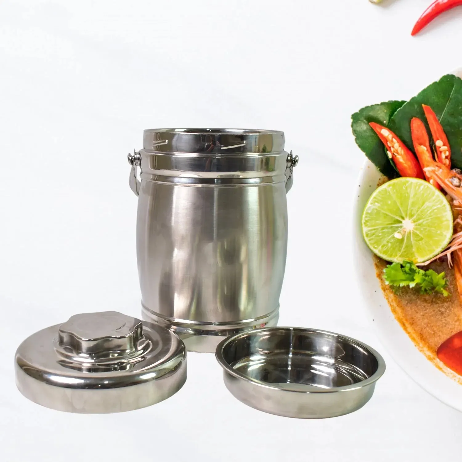 Stainless steel lunch box, insulated lunch box double vacuum‑layer (2.2 ltr.)