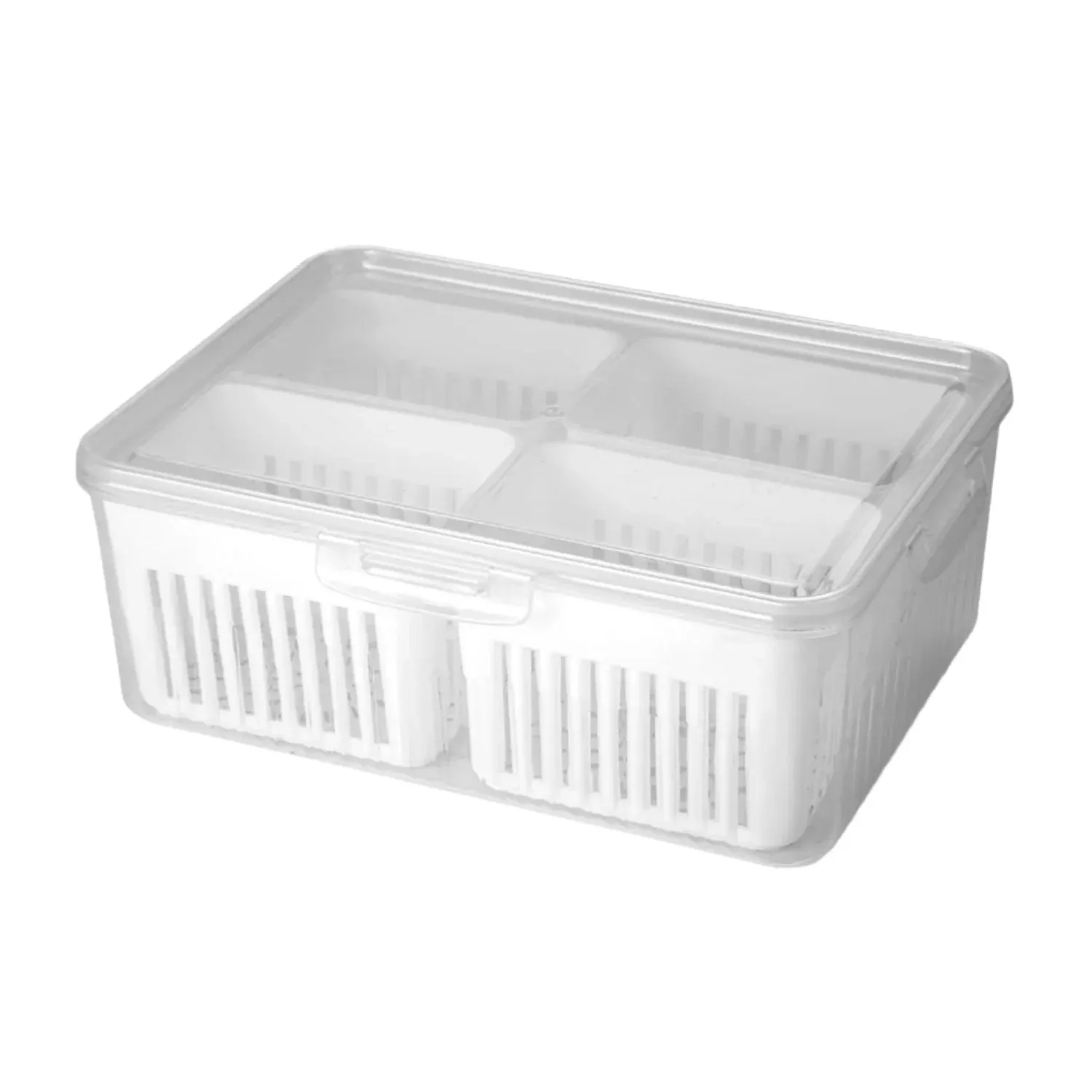 Fridge storage box – freezer & kitchen organizer for vegetables & food (1 pc) - 6 Grid / Color Box