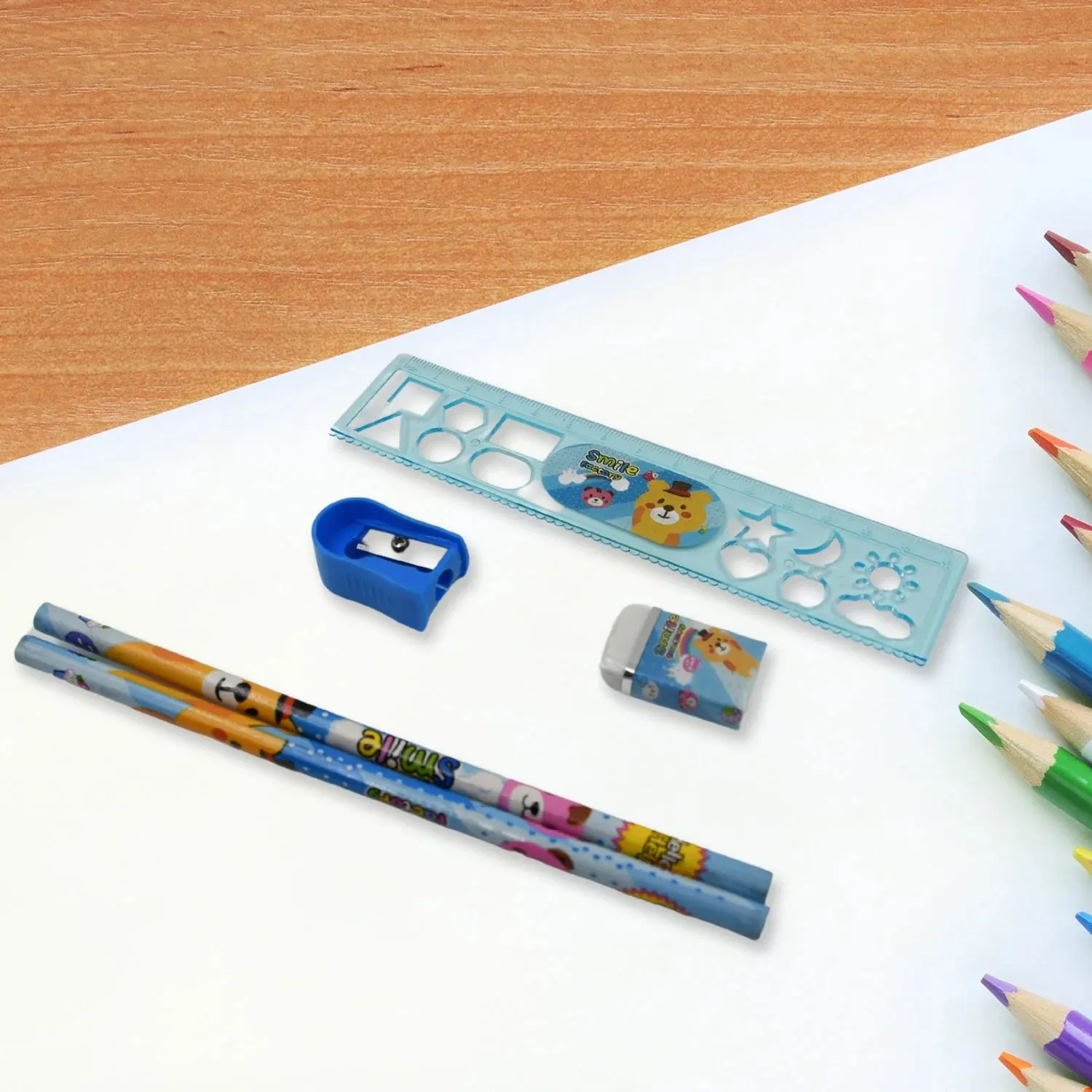 Stationery Kit for Kids - Stationery Set (6 Pcs Set / Mix Design)